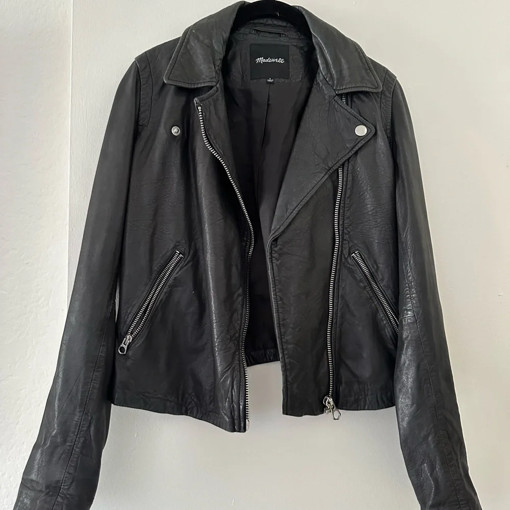 Washed leather Madewell leather jacket - Picture 2 of 4